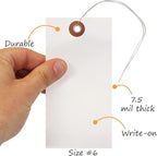 SmartSign 5.25 x 2.625 inch Blank White Shipping Tags - Image 3