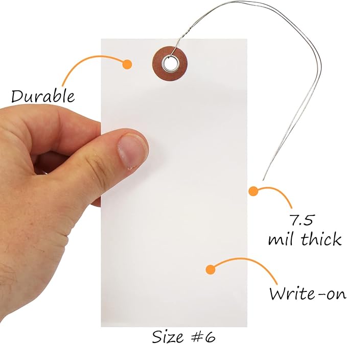 SmartSign 5.25 x 2.625 inch Blank White Shipping Tags - Image 3