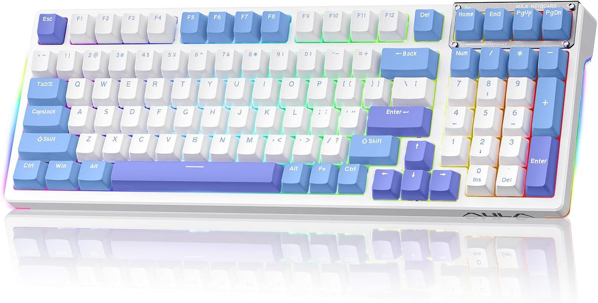 AULA Mechanical Keyboard, Wireless Gaming Keyboards 99 Keys Tri-Mode BT5.0/2....