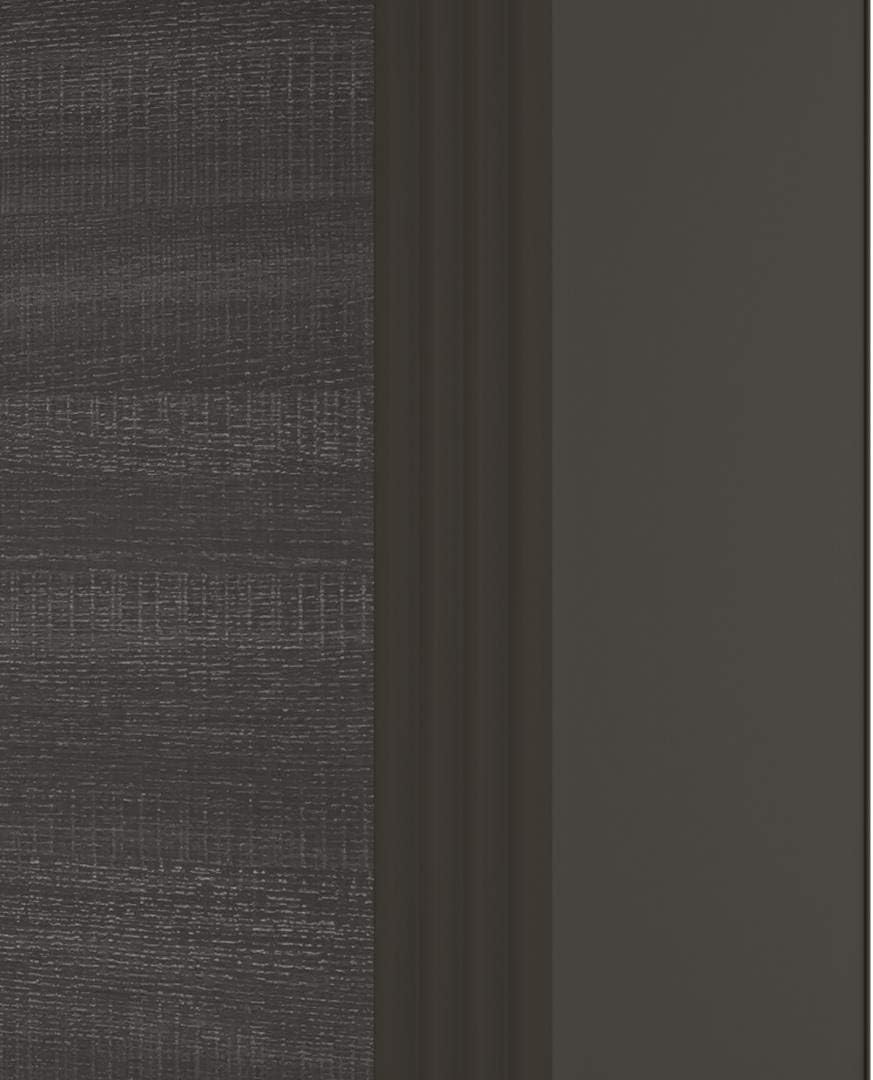 Bestar Hutch for Desk Shell, Bark Grey/Slate, Prestige +, 72W | 4 doors; built-in wire management; Coordinates with other storage pieces in the collection; Particle board construction