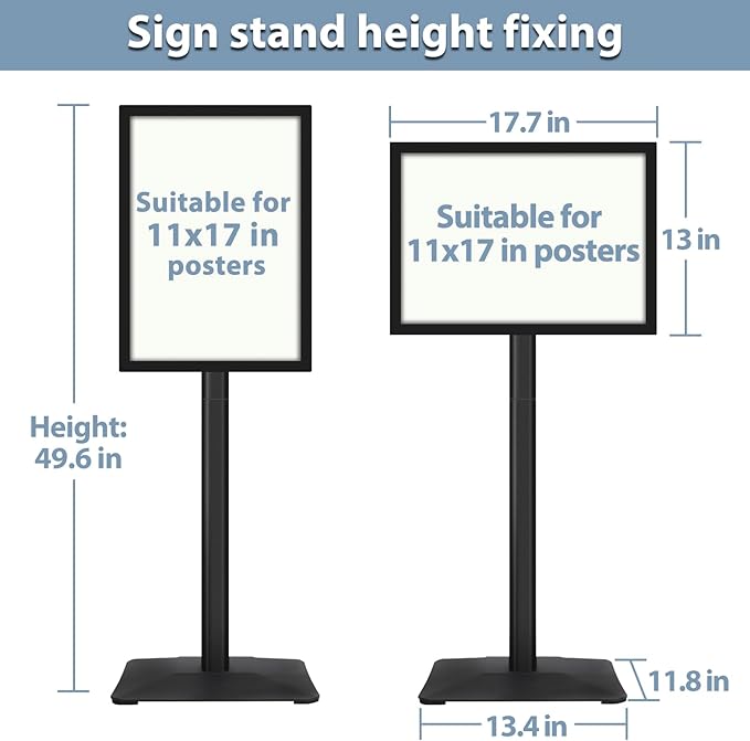 STANDNEE Heavy-duty Poster Stand Holder 11"x 17" Pedestal Floor Standing Sign - Image 3