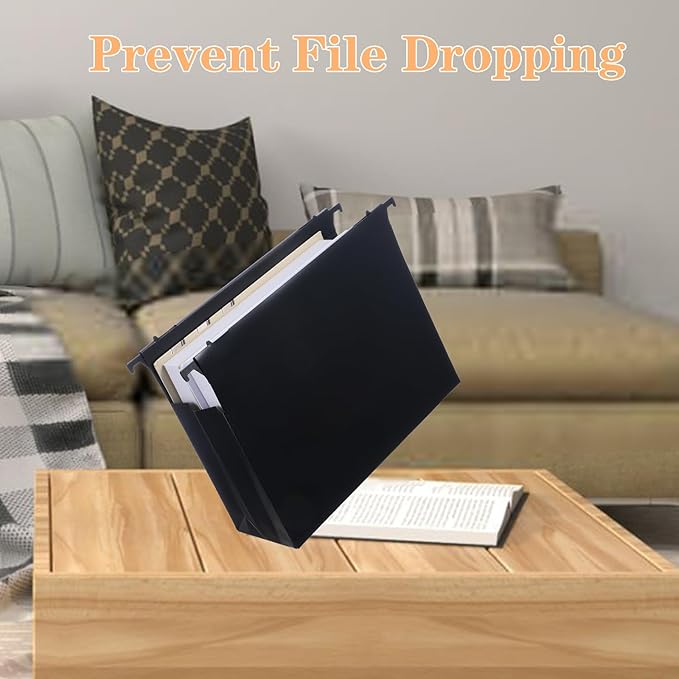6 Pack Plastic High Capacity Hanging File Folders, Heavy Duty - Image 7