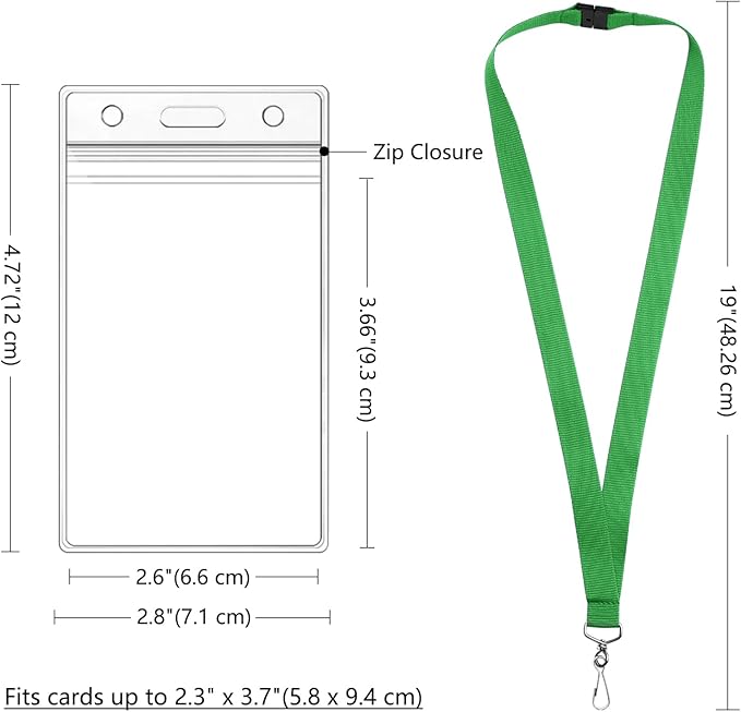 12-Pack Green Breakaway Lanyards - Image 3