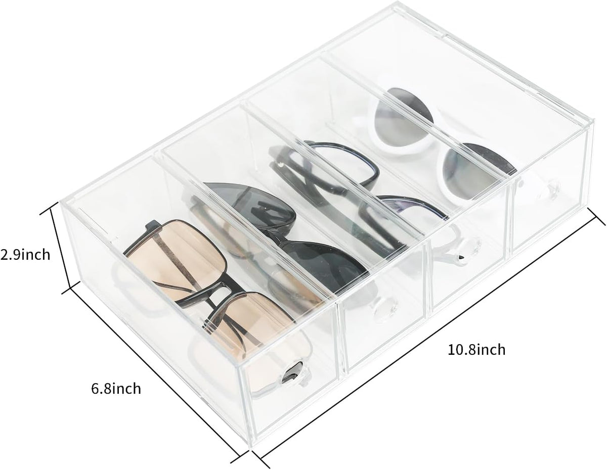 3-Piece Acrylic 12-Drawer Desktop Stacking Organizer