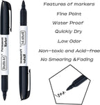 Shuttle Art 24 Black Permanent Markers Fine Tip Markers, Perfect on Plastic - Image 3