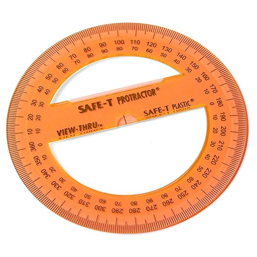 hand2mind Clear 4” Safe-T 360 Degree Protractor Set, Circle Protractor - Image 4