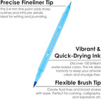 Grabie Dual Tip Water-Based Sketch Marker Set of 100, Fineliner & Brush Drawing - Image 2