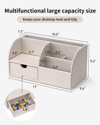vlando office desk organizer leather desktop organizer caddy shown in use