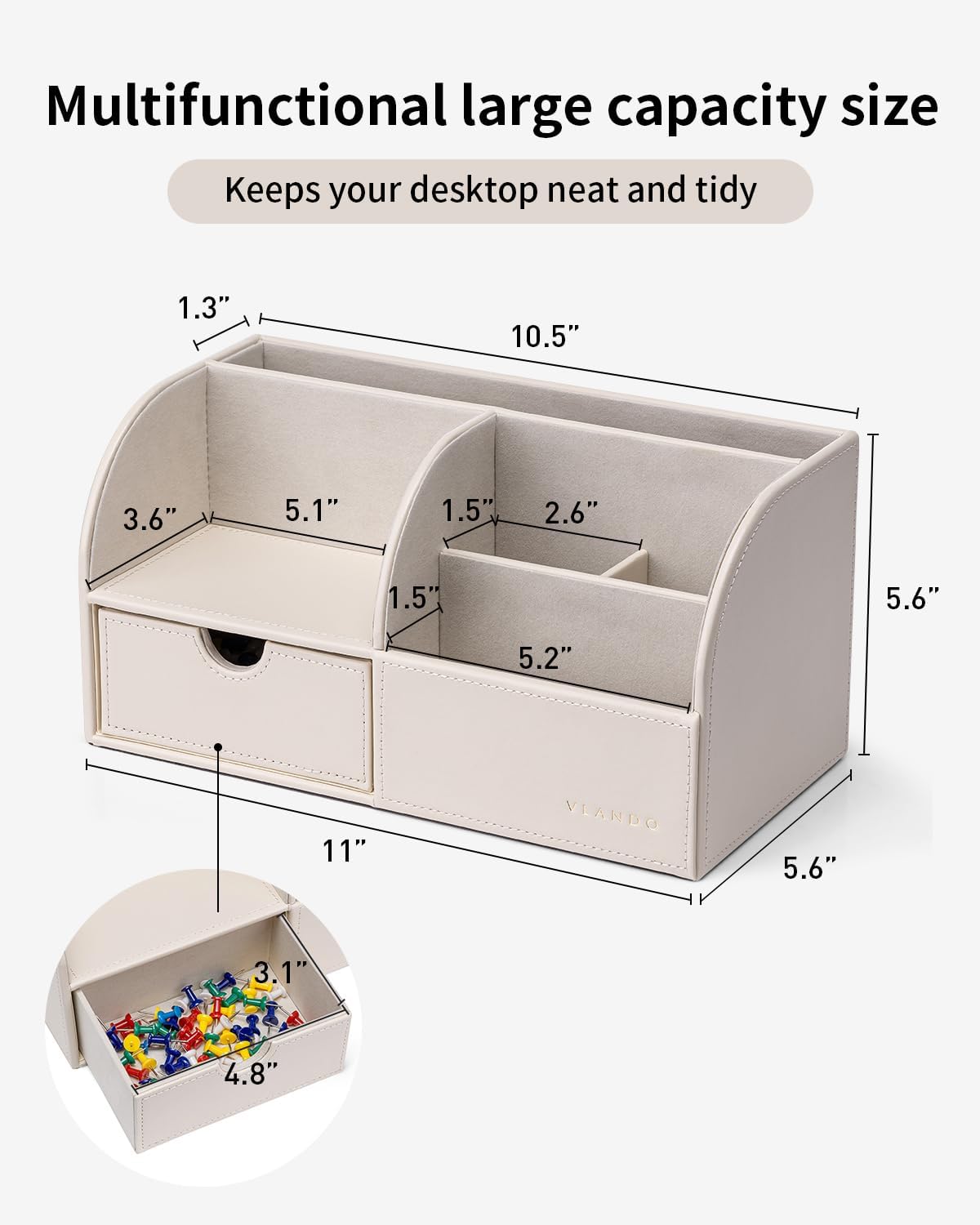 vlando office desk organizer leather desktop organizer caddy shown in use