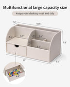 Vlando Office Desk Organizer Leather Desktop Organizer Caddy - Image 2