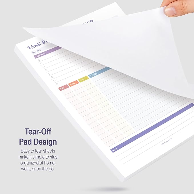 Task Planner & Tracker 8.5 x 11 Tear-Off 70 Sheet Planner Pad – Project - Image 4