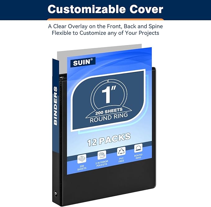 Basic 1-inch 3 Ring Binder -1'' Binders - Image 3
