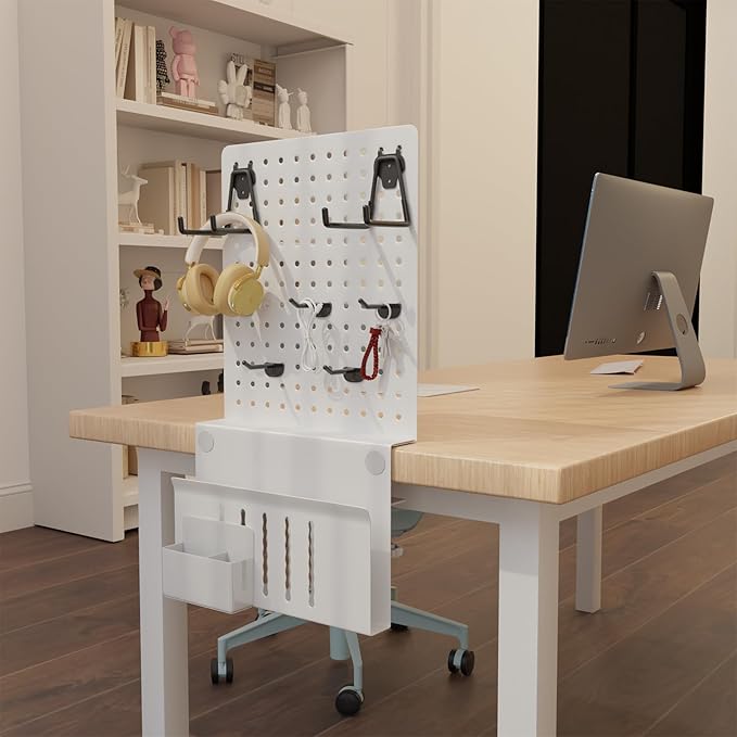 Henitol Clamp-on Desk Pegboard, Desk Side Storage, Steel Privacy Panel - Image 7