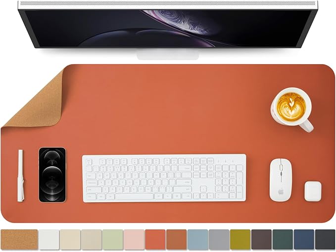 Cork Desk Mat - Dual-Sided Desk Pad by HOMIEAZICOZI