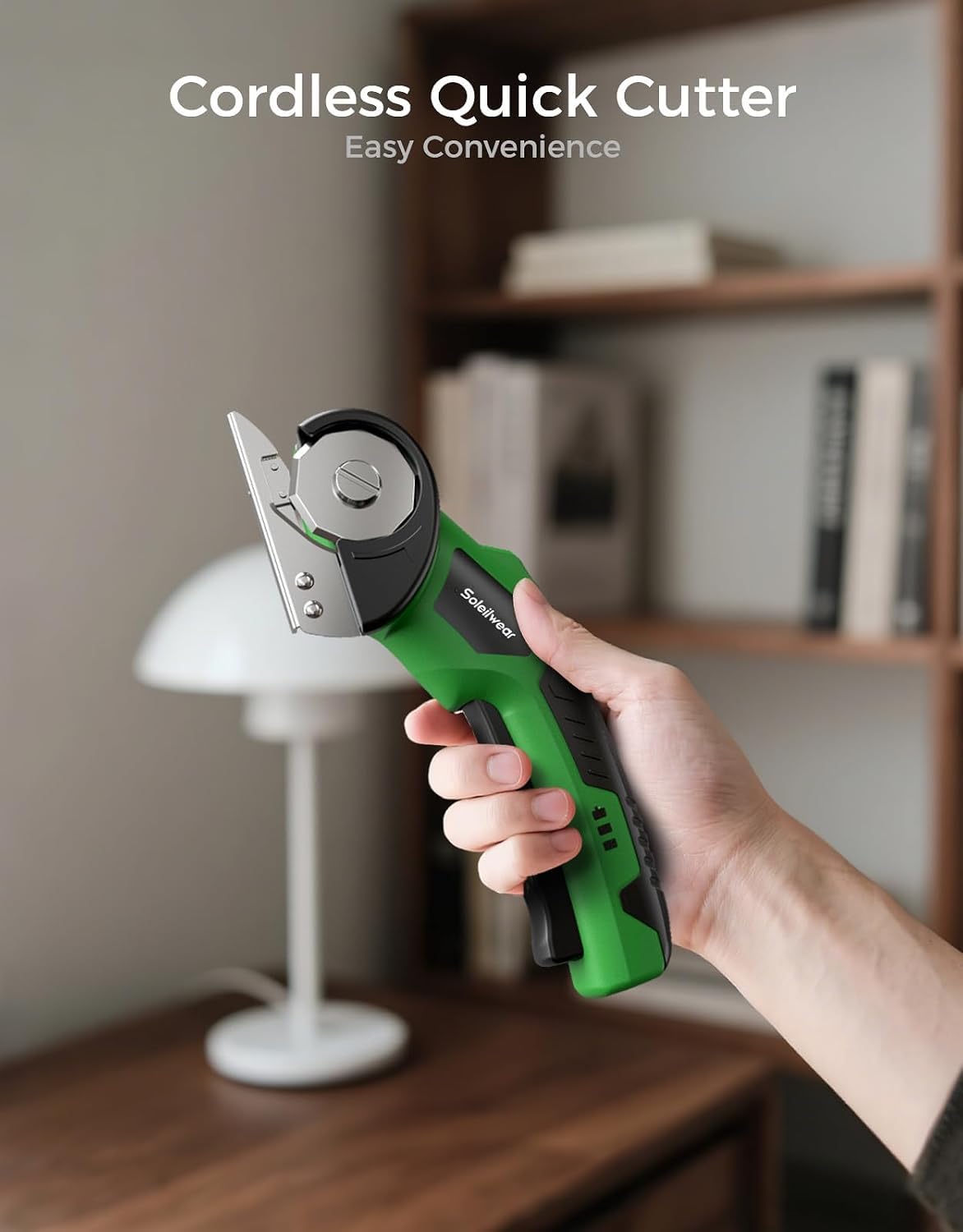 Cordless Electric Scissors, 4V Cardboard Cutter with 2 Blades, LED Light