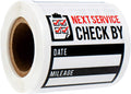 Oil Change Reminder Stickers - 100 Black, Red, Clear Next Service Check by Removable Labels - 2" x 2" Square Automotive Due Window Sticker