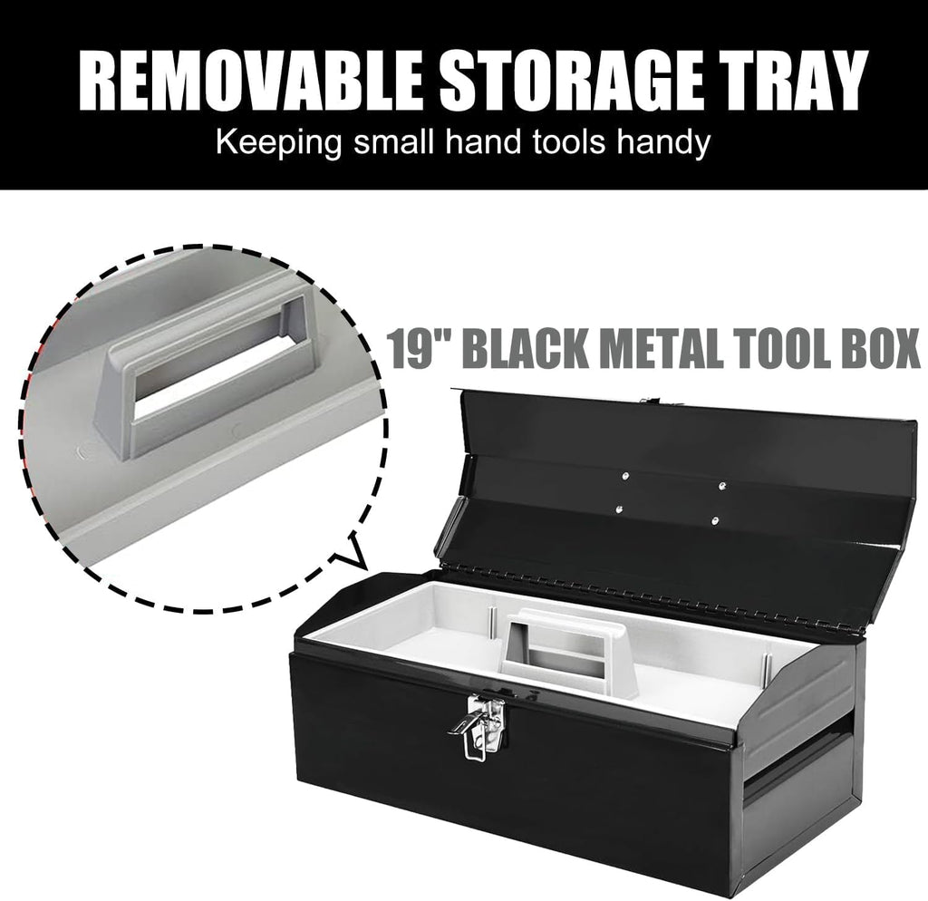 19" portable tool box, metal tool box, ideal, package contents