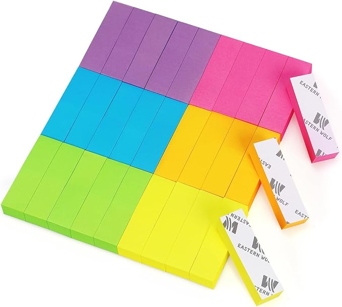 Eastern Wolf 30 Pads 0.5x1.8 Sticky Notes Flags Tabs Page Markers 6 Bright - Image 6