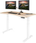 Vari Ergo Electric Standing Desk – 54x26 – Light Wood/White