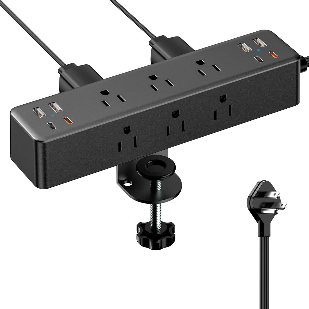 desk clamp power strip 10ft, acozvin 40w total, main product view