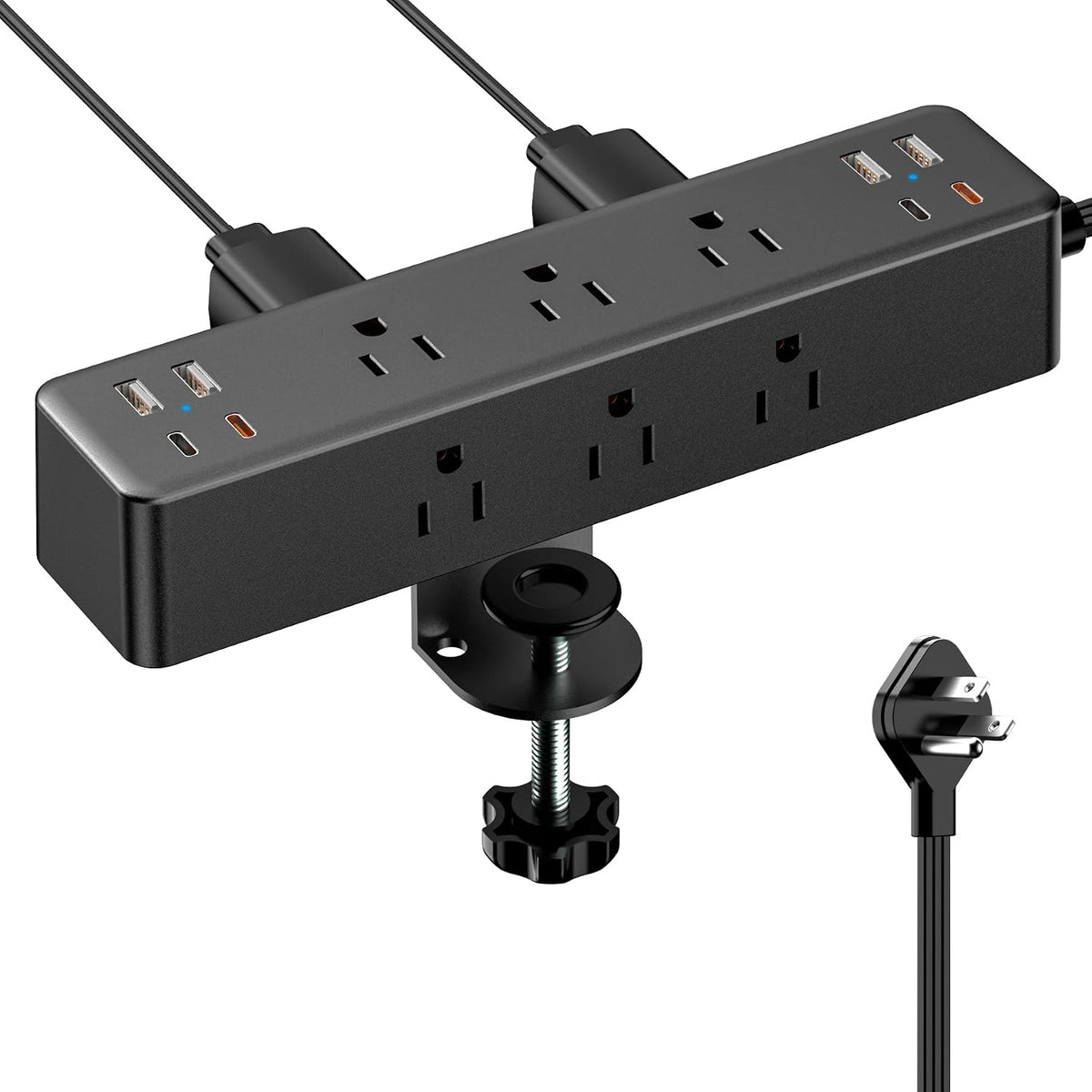 desk clamp power strip 10ft, acozvin 40w total, main product view