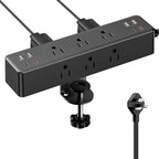 Flat Plug Desk Clamp Power Strip 10FT, 40W Total Fast Charging Station by AcozvinPowerStrip