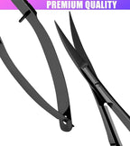 Cross Edge Curved Spring Scissors 5 Inch Stainless Steel Precision Eyebrow & - Image 5