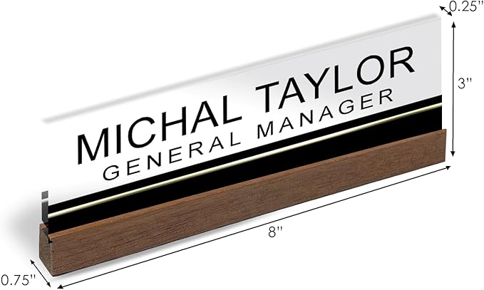 Artblox Personalized Office Desk Name Plate and Business Card Holder | Clear - Image 3
