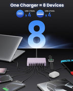200W USB C Charger Block, GaN IV Charging Station 8 Ports, QC4.0 Fast Charging - Image 3