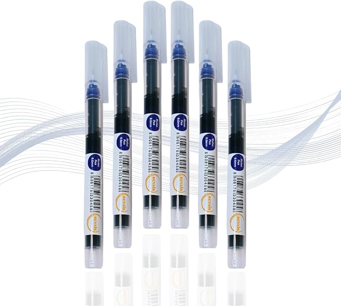 REVAIS Blue Gel Pens Pack of 6 | 0.6mm Smooth Writing Rollerball Pen | Premium - Image 7
