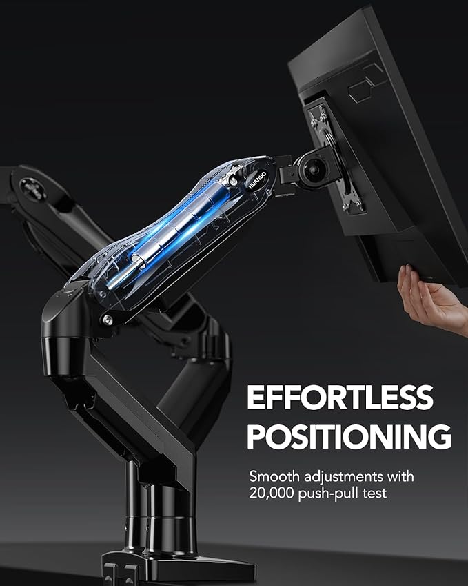 HUANUO Dual Monitor Stand, Fully Adjustable Gaming Monitor Desk Mount - Image 5