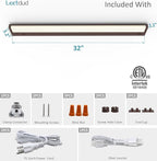 Leetdud LED Under Cabinet Lighting Hardwired or Plug in, 32 Inch 16W, Dimmable - Image 9