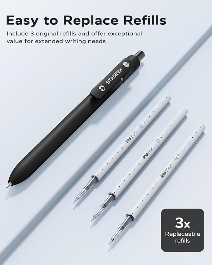 STAGEEK Black Gel Pens, Quick Dry Black Ink Pens - Image 2