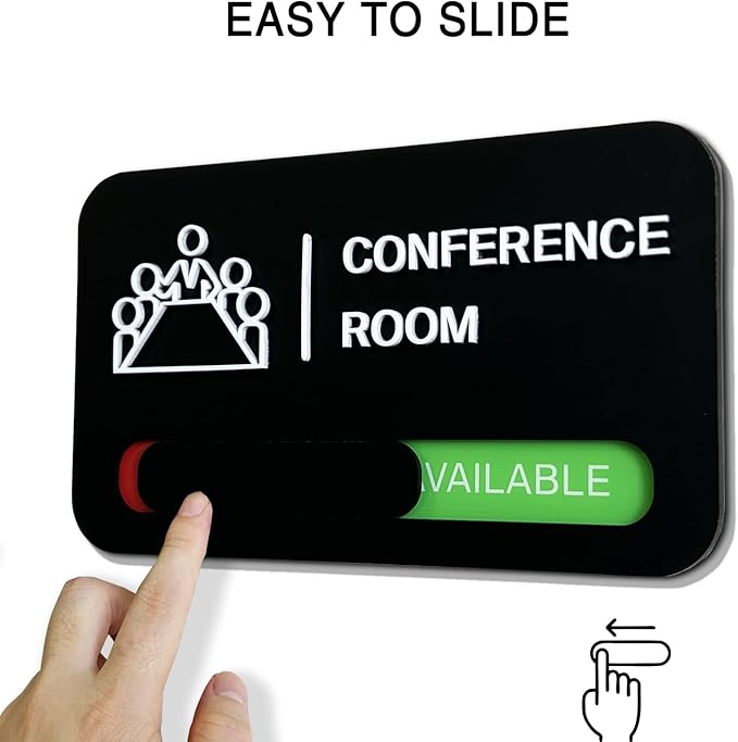 ANIWEY Acrylic Office Meeting Room Door Sign, 8.8 x 5.1 inches.Conference Room - Image 2