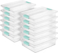 Sterilite 12-Pack Clip Box, Stackable Clear Plastic Bins