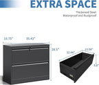 FLIXELIO File Cabinets 2 Drawer, Metal Office Storage Filing Cabinet - Image 3