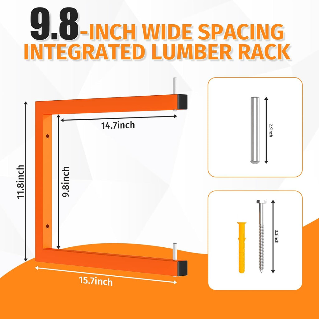 lumber storage rack, wall mount wood rack (6 shown in use