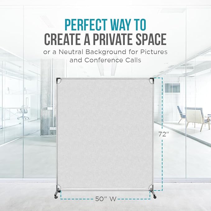 Steel-AID 50-inch Rolling Privacy Room Divider - Image 3