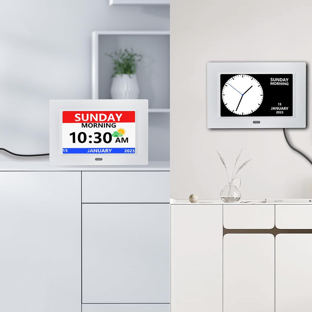 mrchydz 7 inch large display digital clocks alzheimer's, side view