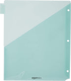 Amazon Basics Tab Dividers for 3 Ring Binder, Two Pocket, Letter Size, Transparent Assorted Colors, 24 Count (Pack of 2)