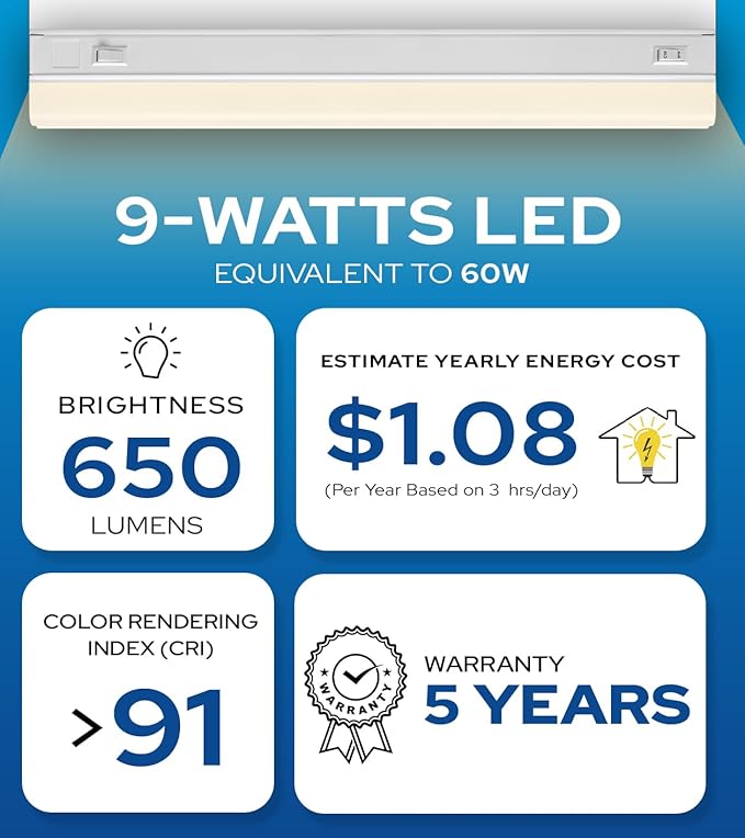 24 Inch Hardwired Under Cabinet Lights, 2 Colors - Image 2