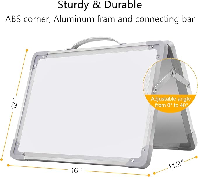 Small Dry Erase White Board 16"X12" Double-Sided Magnetic Portable White Board - Image 7