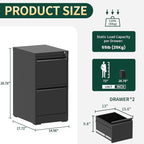 Yukimo 2 Drawer File Cabinet - Image 3