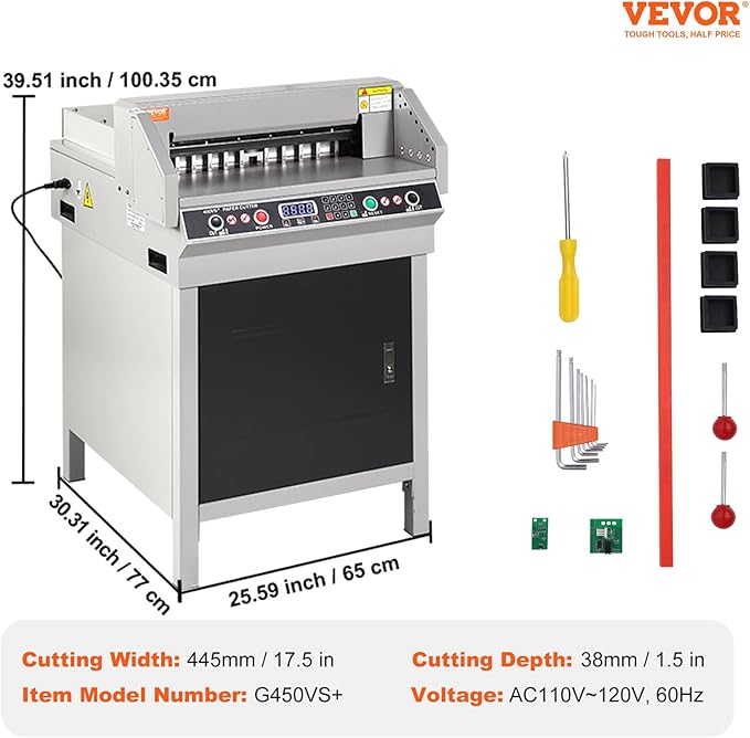 VEVOR Electric Hydraulic Paper Cutter, Heavy Duty Paper Cutter Machine - Image 7