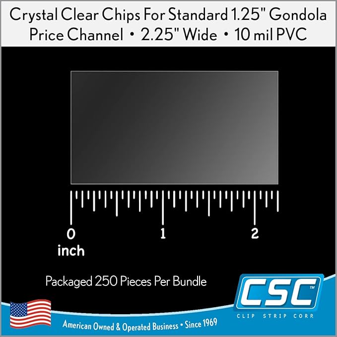 Price Data Channel Label Holder Chips, 2.25" L x 1.25" H, 10 Mil Thick - Image 6
