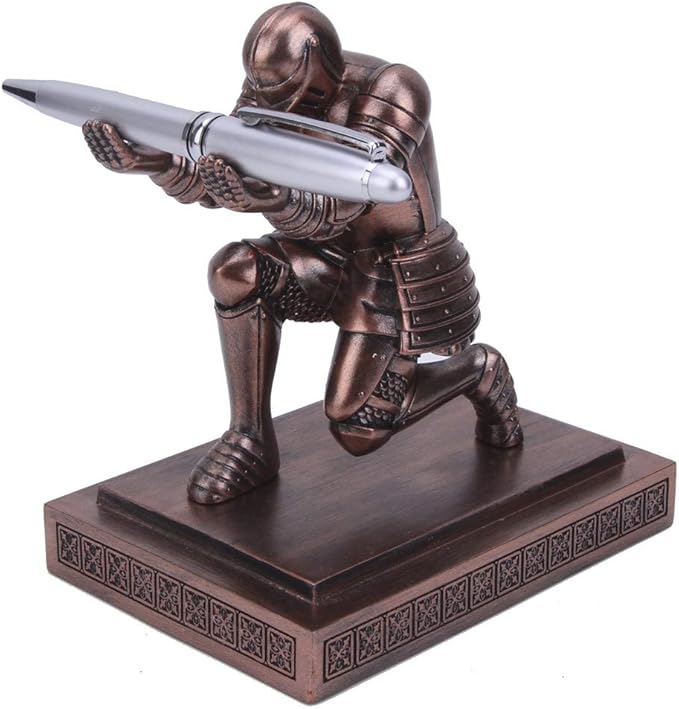 Amoysanli Knight Pen Holder Desk Organizers and Accessories Desk Decor Resin by Amoysanli