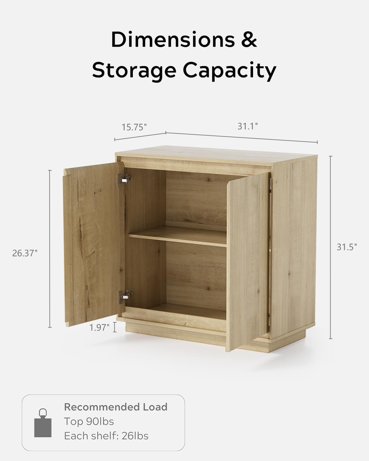 EYYTHUNG Buffet Storage Cabinets Set of 3, Sideboard Accent Cabinet with Adju...