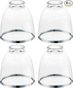 Eidonta 4 Pack Clear Glass Shade Replacements, Bell Shaped Glass Shade Covers by Eidonta