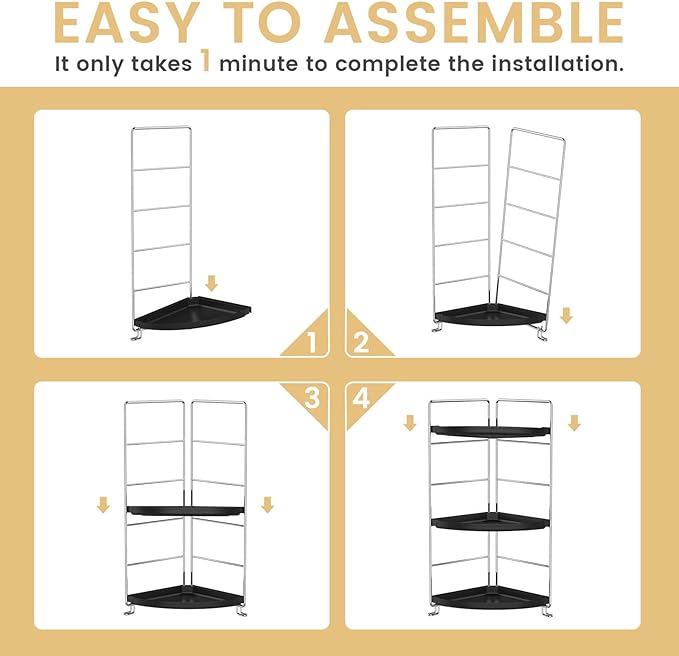 JANUS LiANG 3-Tier Corner Bathroom Organizer Countertop - Image 7