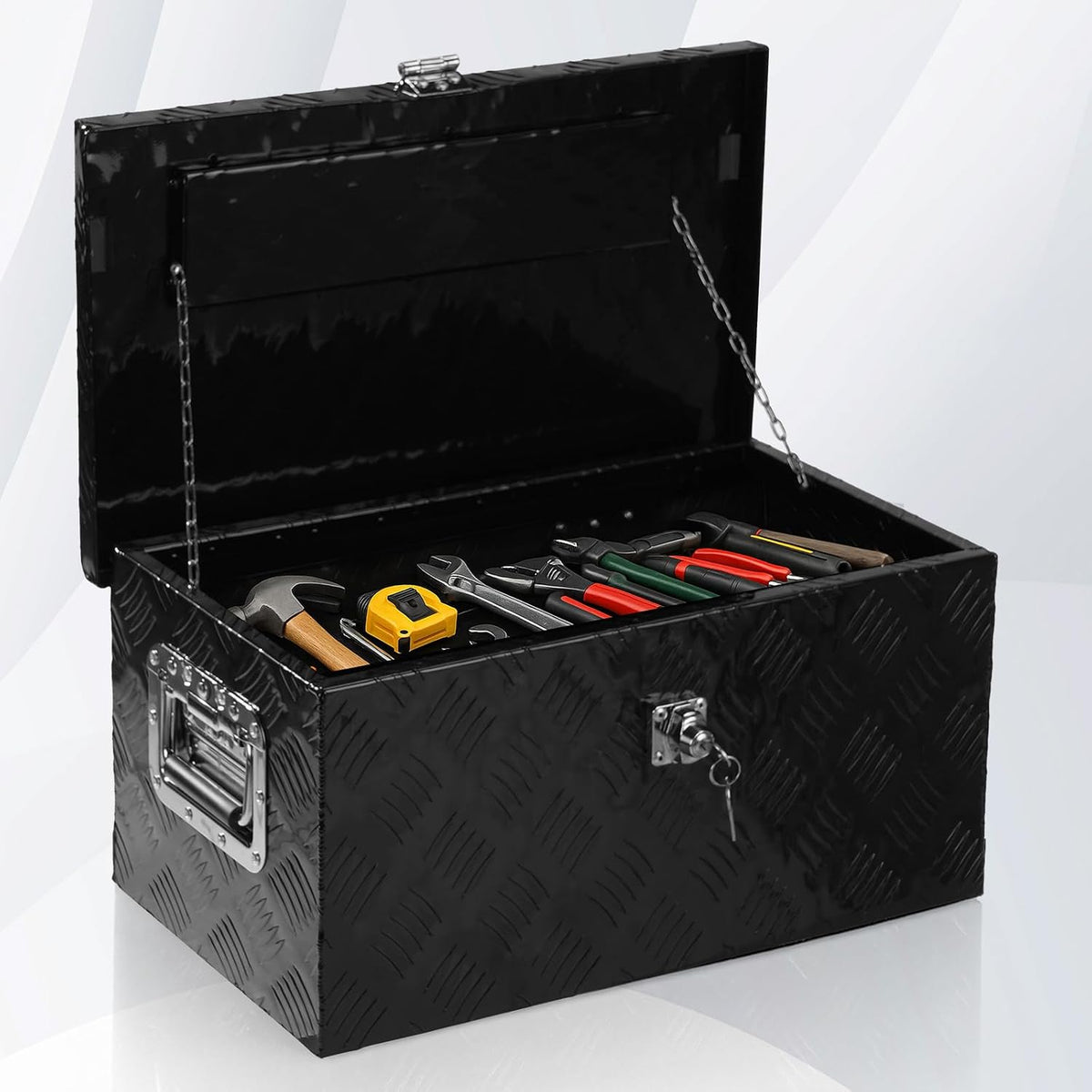 30 inch aluminum truck tool box lockable, 30", side view